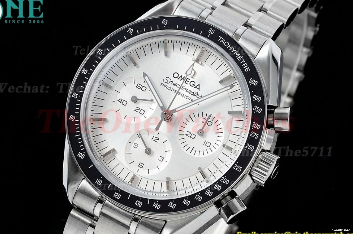 SS RMF White A7750 Mod SS Speedmaster Dial 41mm 0203